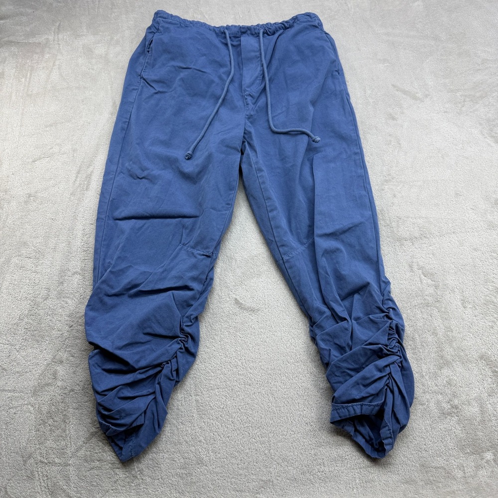Free People Parachute Jogger Pants Women XS Blue Ruched Boho Gorpcore Loungewear